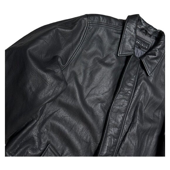 PERRY ELLIS Portfolio GENUINE LEATHER Designer Winter Business Casual Coat Large - Picture 3 of 5